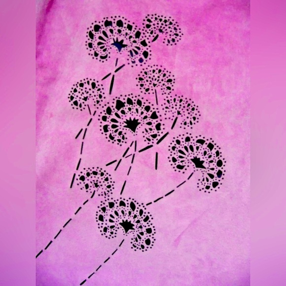 Vintage Purple Pink Leather Skirt with black cutout floral design - Picture 4 of 11